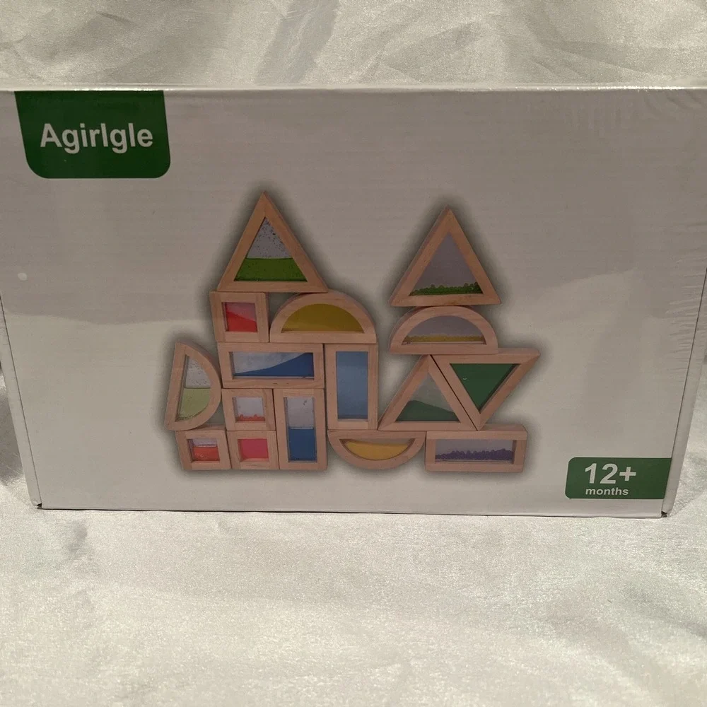 New-Rainbow Building Blocks‎ Transparent Building Blocks Stacking -see Through